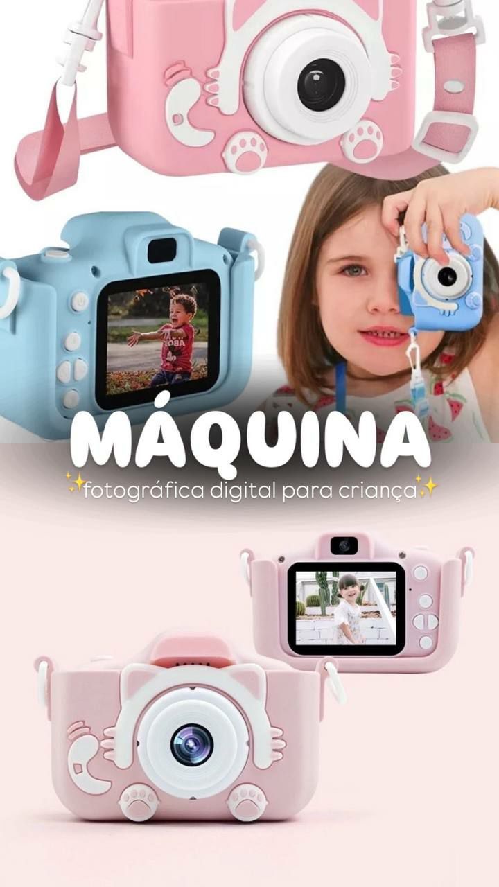 Câmera Infantil Digital Portátil com Tela LCD e Jogos 🎀 | Aprendizado e Diversão | Confort Kids