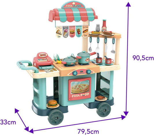 Cozinha Infantil Replay Kids 🍳 Food Truck com Acessórios, Forno e Caixa Registradora – Confort Kids
