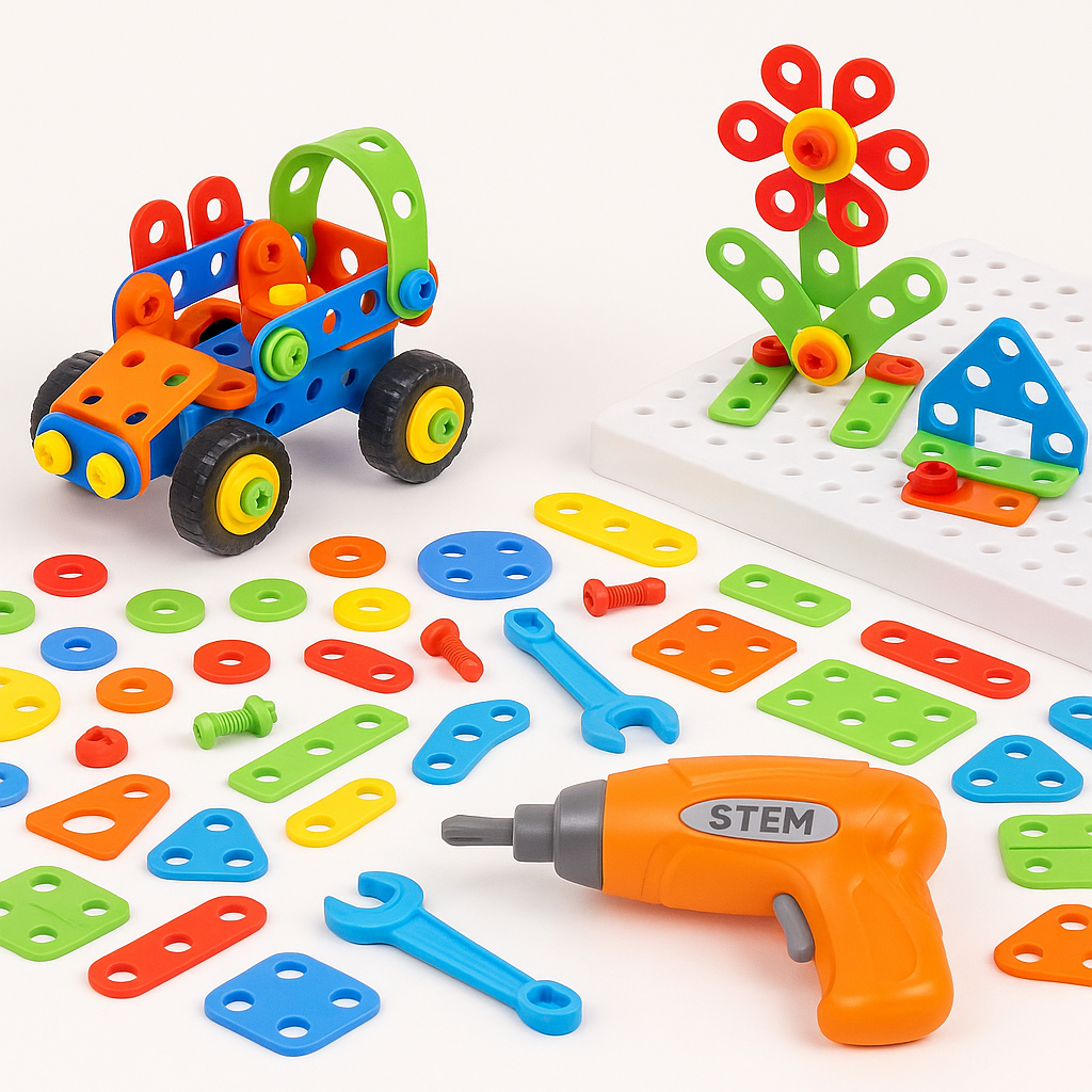 Blocos de Montar com Ferramentas Criativas STEM Infantil 237 Peças | Confort Kids