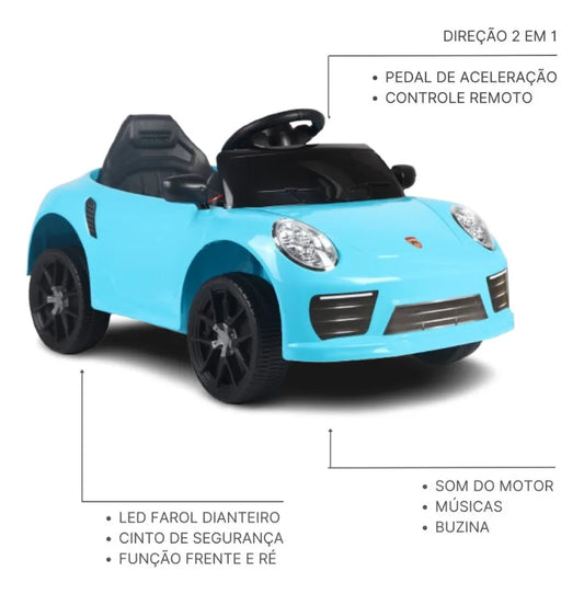 Carrinho Elétrico Infantil Conversível 6V Zippy – Luzes LED, Música e Controle de Direção | Confort Kids